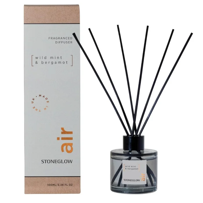 Stoneglow Elements Air Wild Mint & Bergamot Scented Reed Diffuser, 100ml