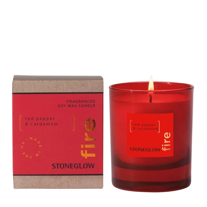 Stoneglow Elements Fire Red Pepper & Cardamom Scented Soy Wax Candle