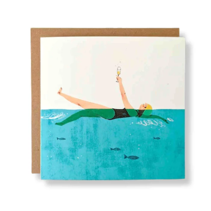 Swim & Fizz Greetings Card