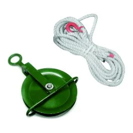 Swivel Eye Gin Block w/ 15m Nylon Rope & Hook, Supplied w/ Test Certificate