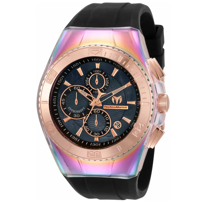 Technomarine Men’s Chrono Watch – Cruise Original Black Dial Rubber Strap | TM-115367