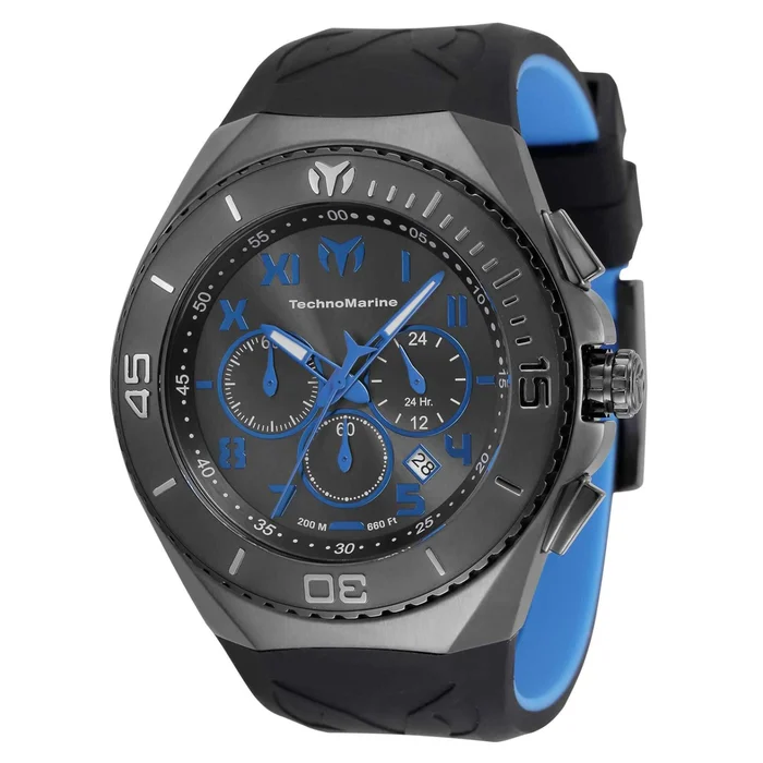 Technomarine Men’s Chronograph Watch – Manta Ocean Black and Blue Strap | TM-220019