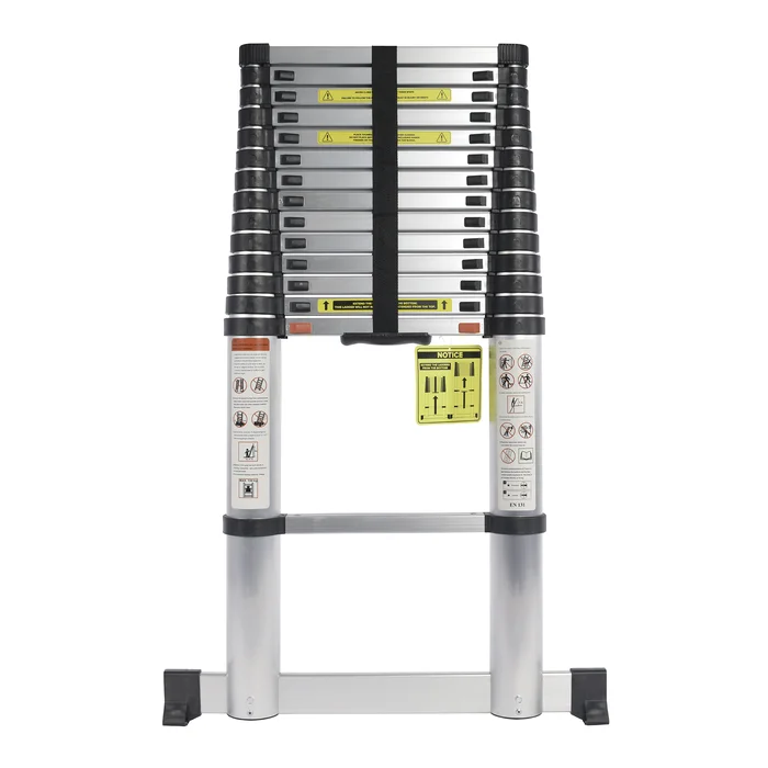 Telescopic 3.8M Aluminium DIY Foldable Extendable Builders Multi Purpose Ladder