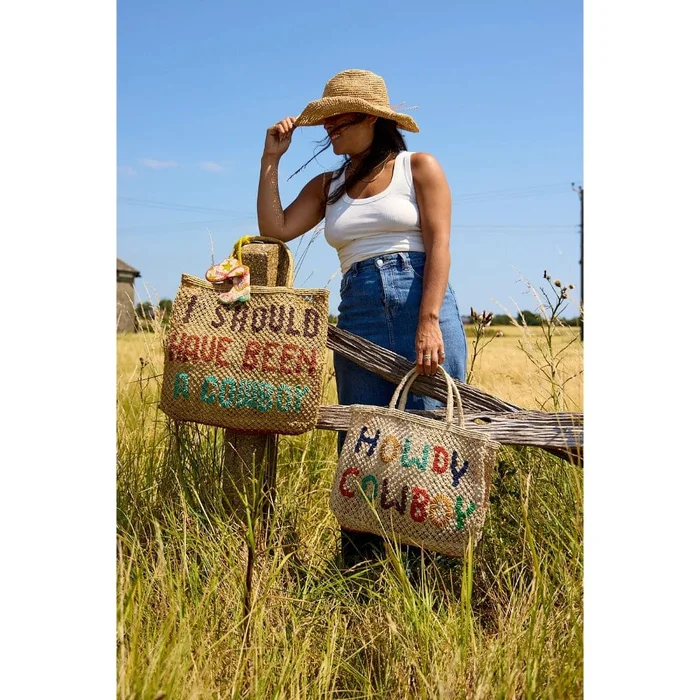 The Jacksons I Should Have Been a Cowboy Large Tote In Mustard Multi