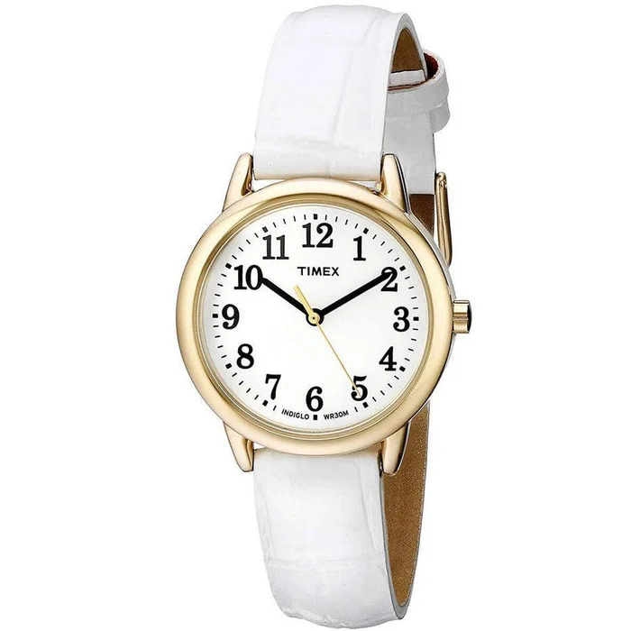 Timex Women’s Quartz Watch – Easy Reader White Dial White Leather Strap | TW2P68900