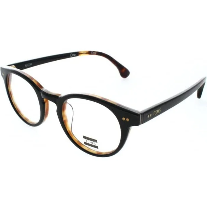 Toms Men’s Eyeglasses – Black Honey/Tort Round Full-Rim Frame | TOMS MOXI 10005500