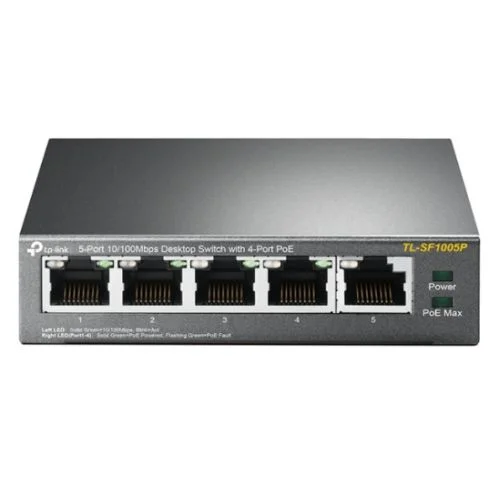 TP-LINK (TL-SF1005P) 5-Port 10/100 Steel Desktop Switch