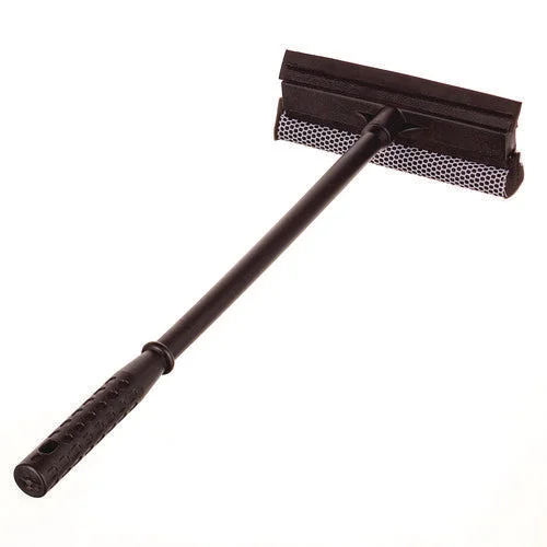 Unger Auto Squeegee 8″ Rubber Blade 8″ Mesh Scrubber 21″ Plastic Handle With Grip Black