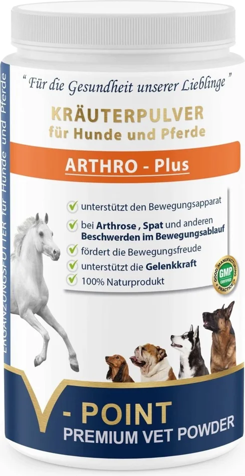 V-POINT ARTHRO Plus -Premium Herbal Powder for Dogs and Horses, 500 g