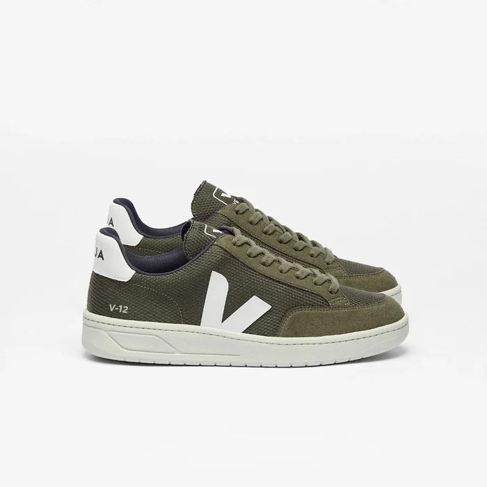 VEJA V-12 Vegan B-mesh In Olive White