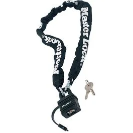Weather Tough 40mm Padlock & Chain 90cm x 6mm by Master Lock – 8390EURDPRO