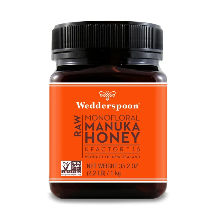 Wedderspoon Raw Premium Manuka Honey, KFactor 16, 35.2 Oz, Unpasteurized, Genuine New Zealand Honey