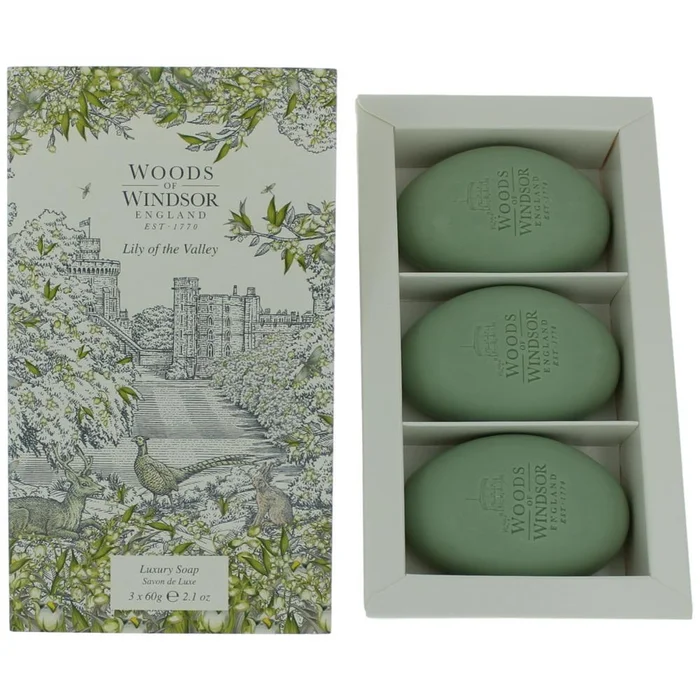 Woods of Windsor Lily of The Valley by Woods of Windsor, 3 X 2.1 oz Luxury Soap for Women