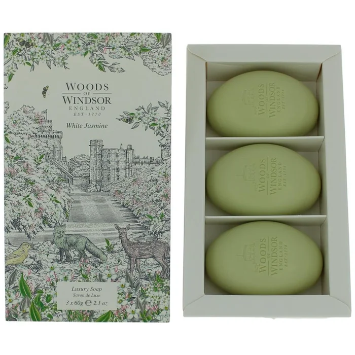 Woods of Windsor White Jasmine by Woods of Windsor, 3 X 2.1 oz Luxury Soap for Women