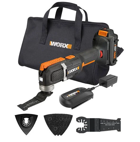 WORX POWER SHARE Cordless 20-volt Max Variable Speed 25-Piece Oscillating Multi-Tool Kit with Soft Case (1-Battery Included)
