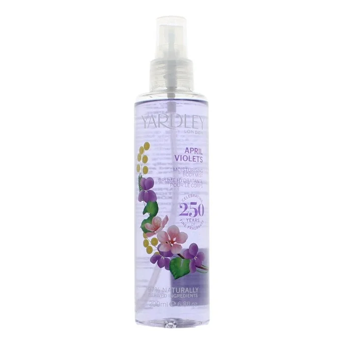 Yardley April Violets by Yardley of London, 6.8 oz Moisturising Body Mist for Women