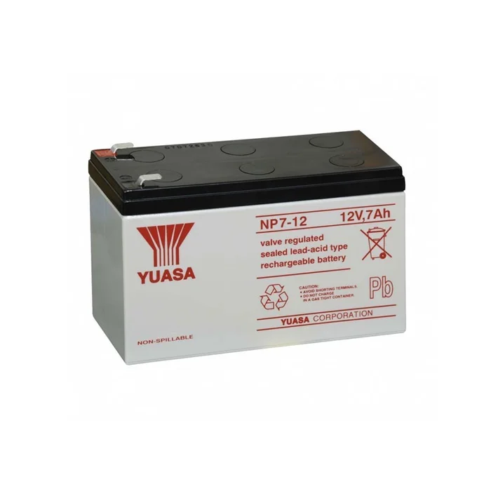 Yuasa 7Ah 12v Back Up Battery For Burglar Alarm Control Panels
